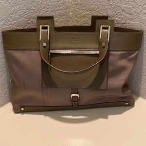 Gucci Women's Olive Green Canvas Fabric Tote Contemporary Luxury Travel Bag